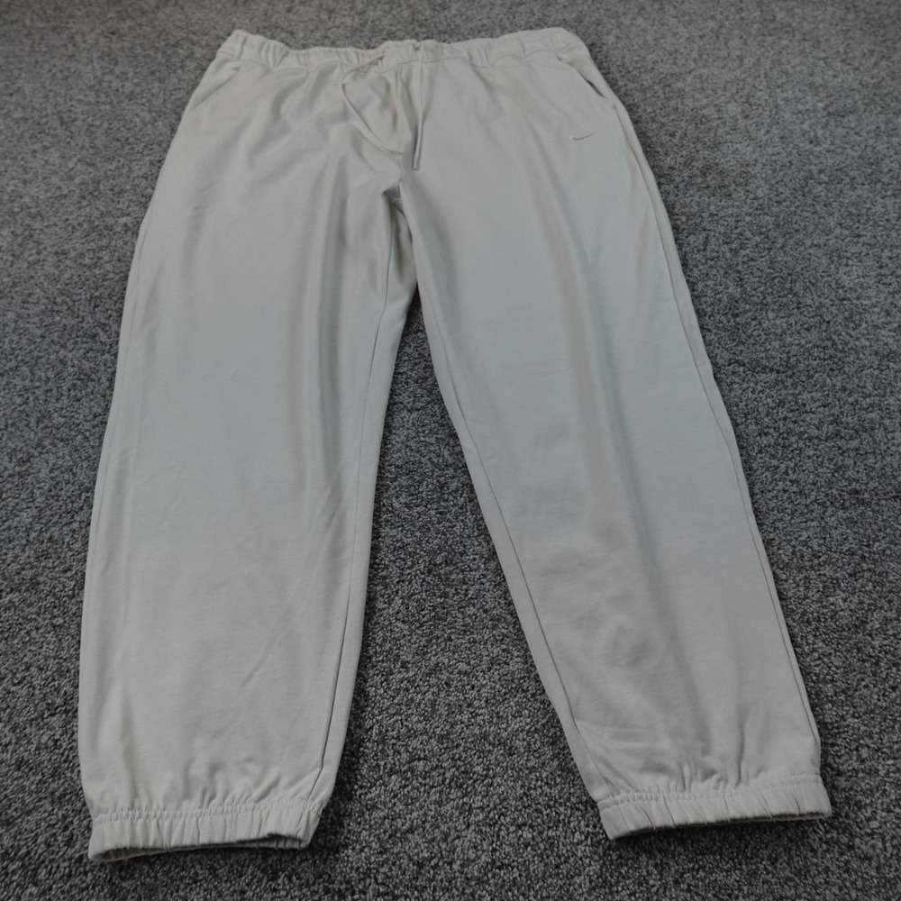 Nike Pants Womens 2X Beige Sportswear Drawstring Jogger Sweatpants Workout Gym
